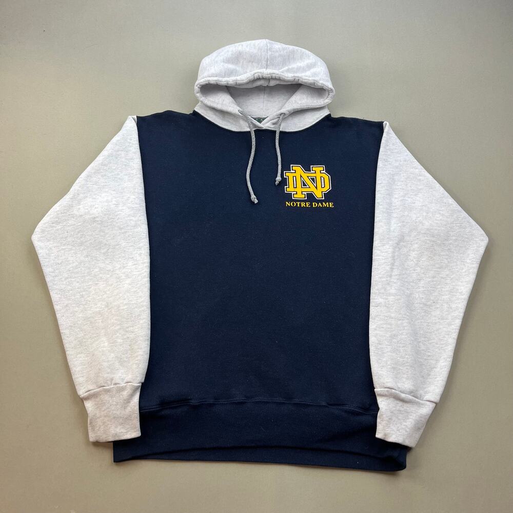 Vintage Notre Dame Fighting Irish Hoodie Sweatshirt Youth XL Blue University 90s